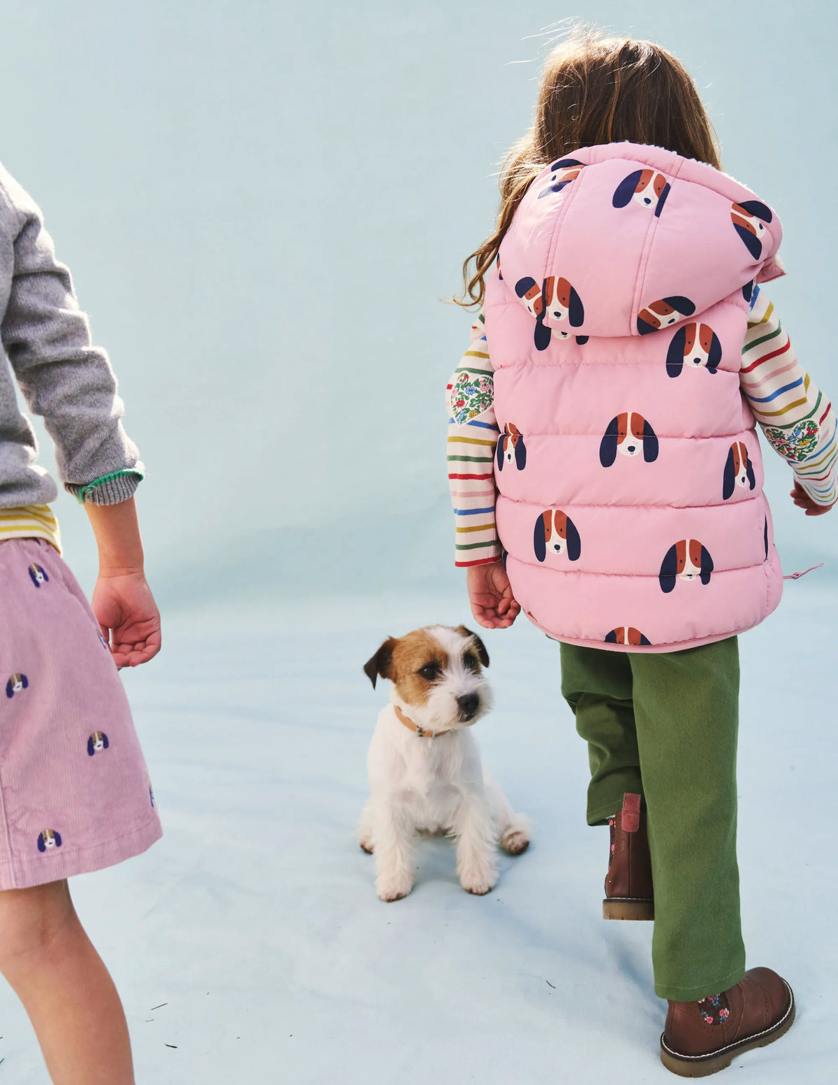 Reversible Borg Gilet-Vintage Pink Pups