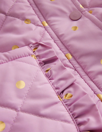 Pretty Quilted Coat-Soft Lavender Foil Spot