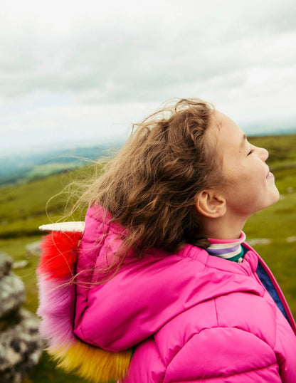 Fun Padded Coat-Pink Unicorn