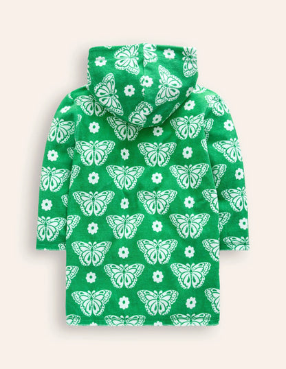 Towelling Throw-On-Pea Green Butterfly Stamp