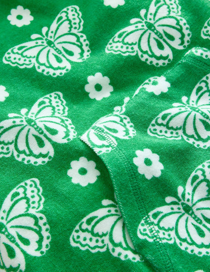 Towelling Throw-On-Pea Green Butterfly Stamp
