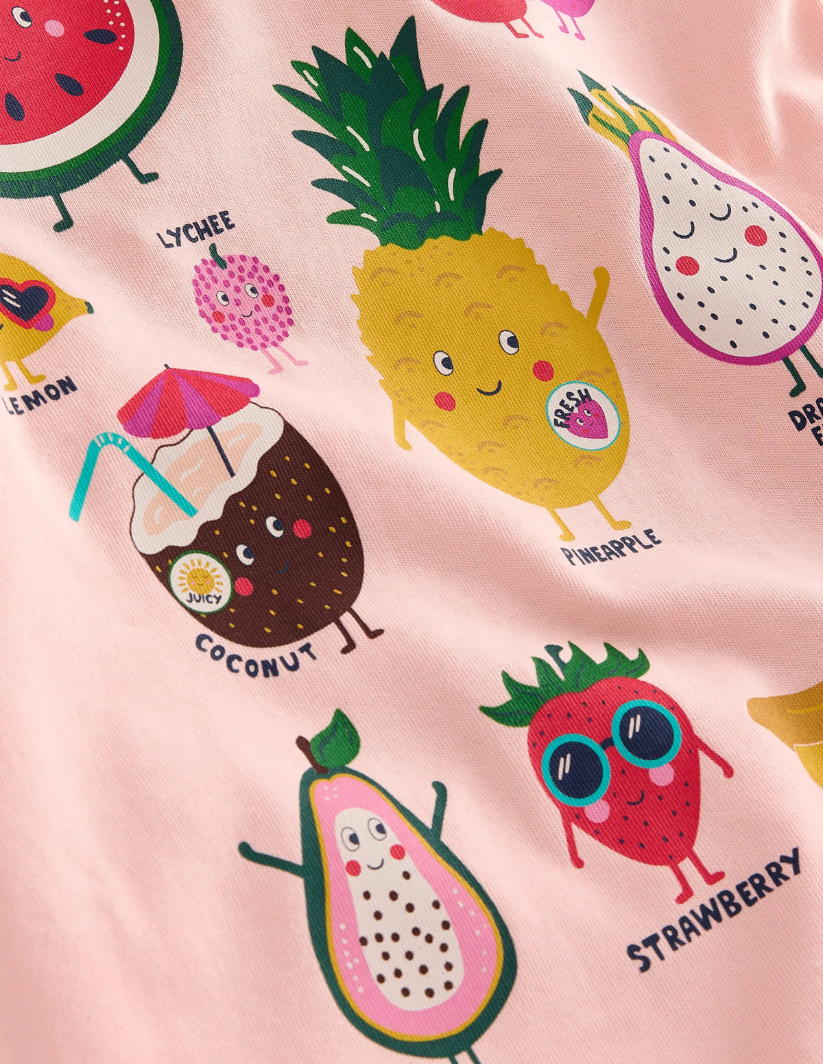 Printed Graphic T-Shirt-Provence Dusty Pink Fruit