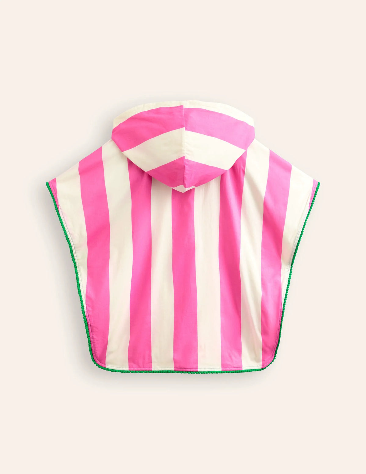 Towelling Poncho Hoodie-Strawberry Milkshake/ Ivory