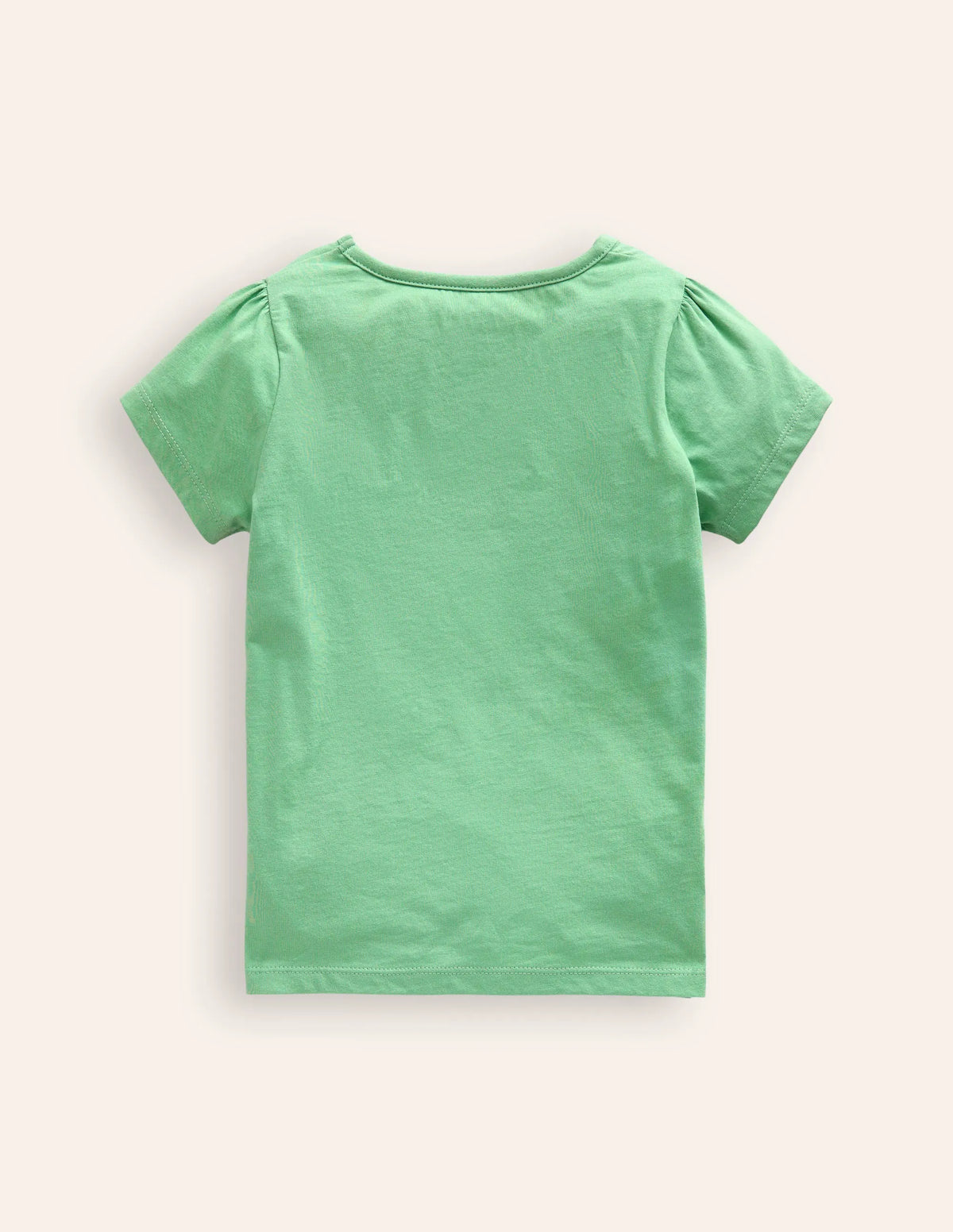 Puff Sleeve Appliqué T-shirt-Aloe Green Mice