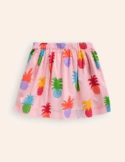 Pull On Twirly Skirt-Blooming Pink Pineapples