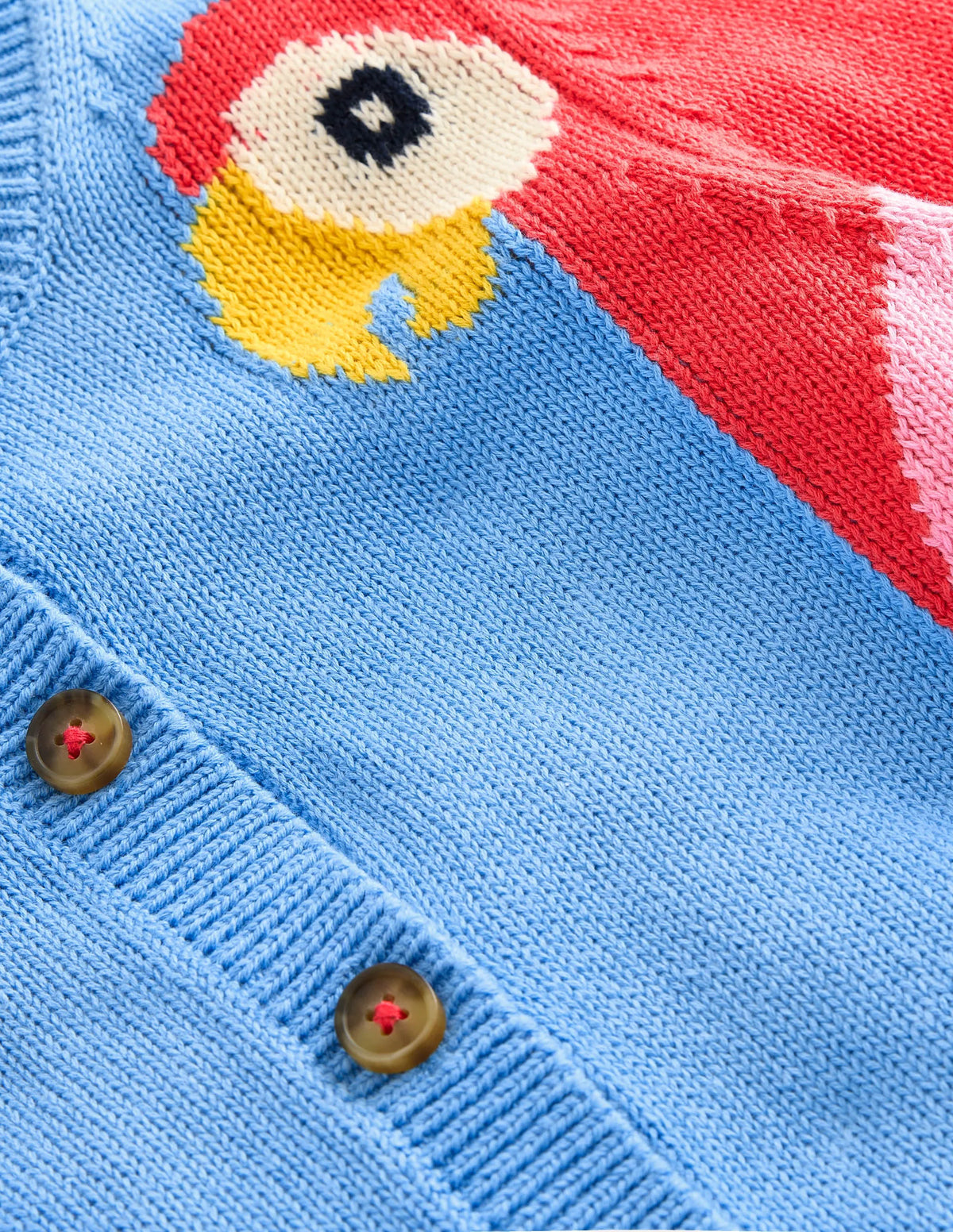 Parrot Logo Cardigan-Aqua Sea