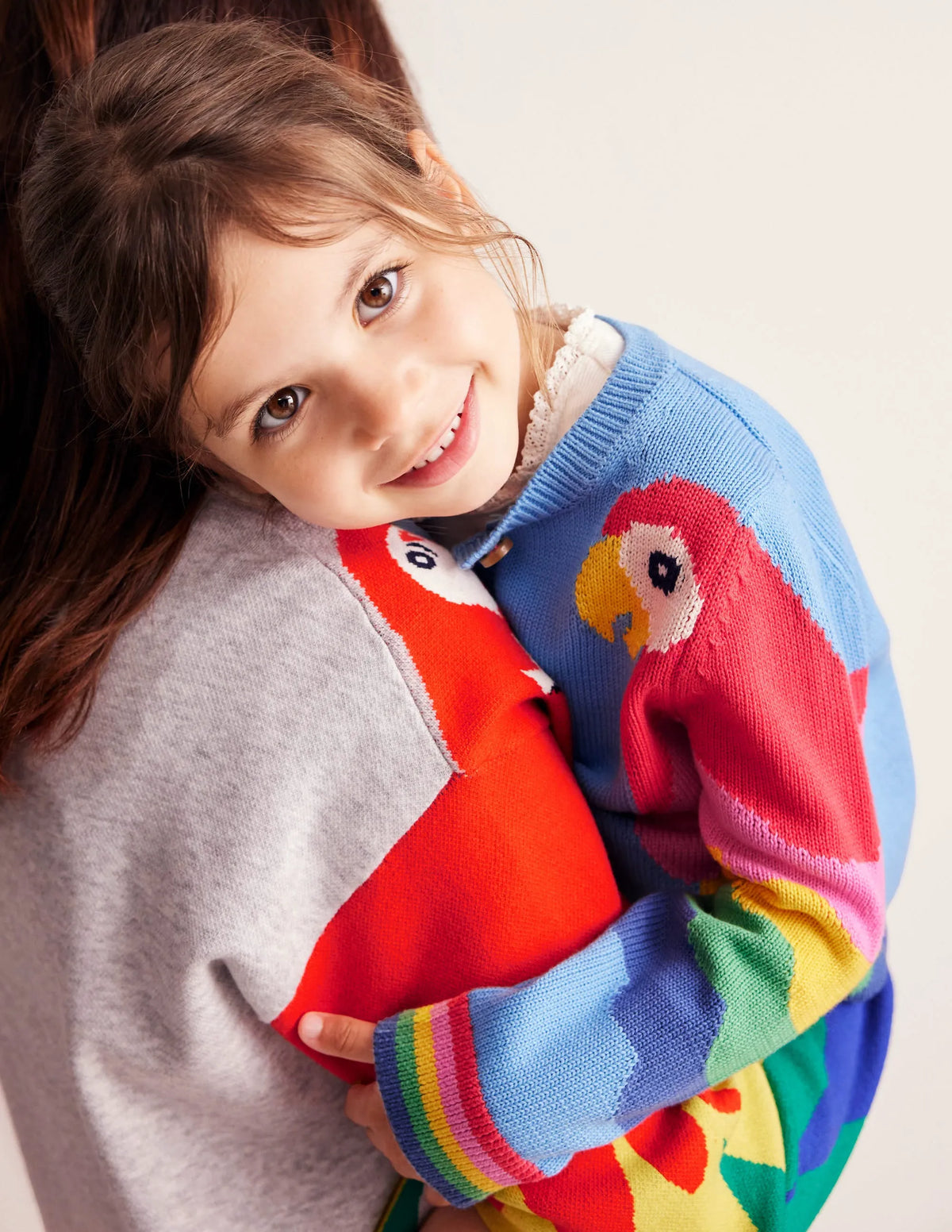 Parrot Logo Cardigan-Aqua Sea