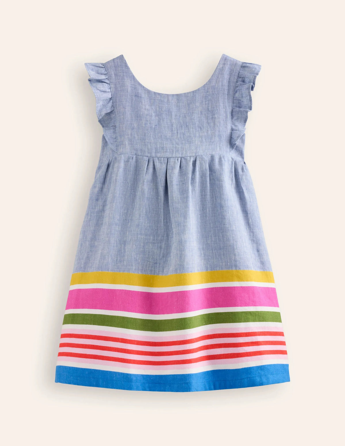 Bow Back Dress-End on End Stripe