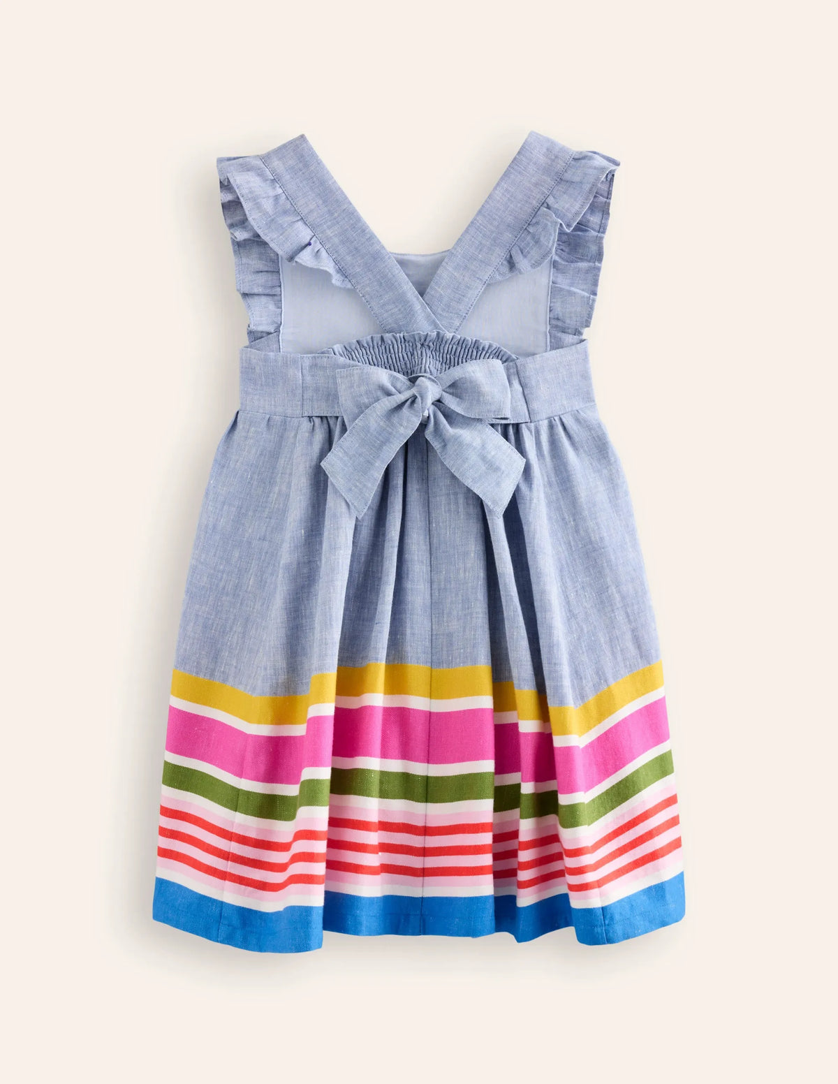Bow Back Dress-End on End Stripe