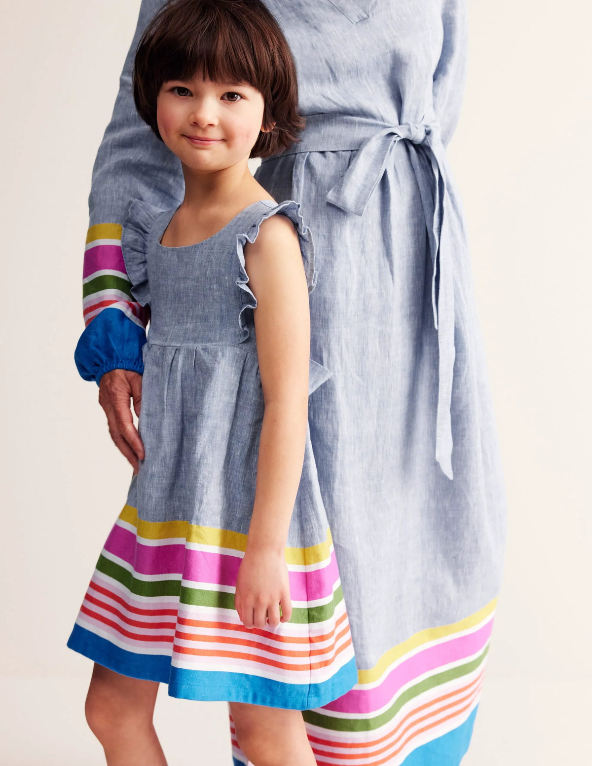 Bow Back Dress-End on End Stripe
