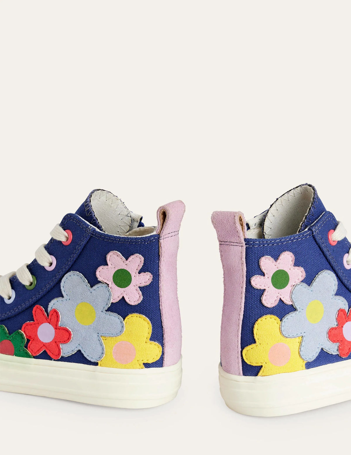 Canvas High Tops-Sapphire Blue Multi Floral