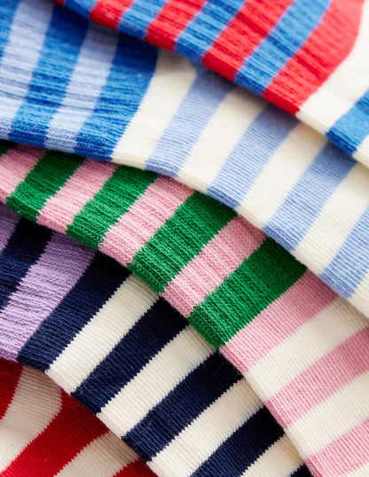 5-Pack Ribbed Socks-Multi Stripe