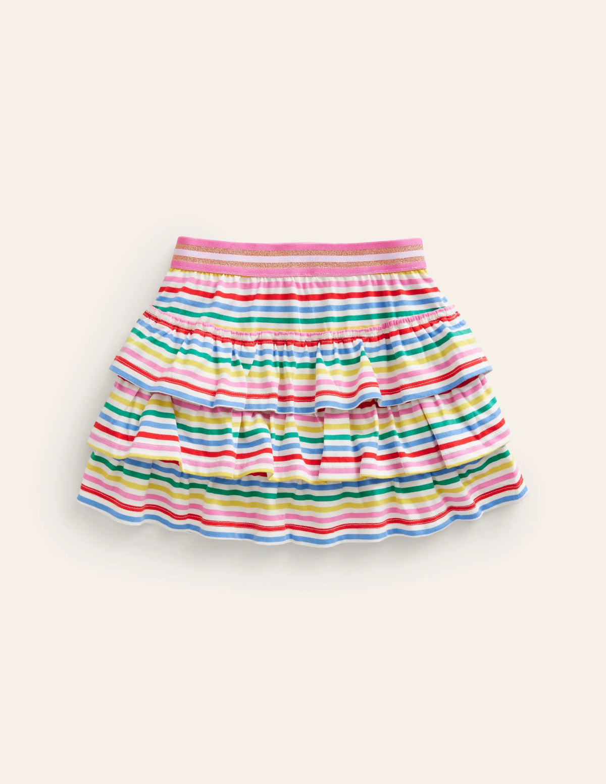 Jersey Ruffle Skort-Multi Stripe