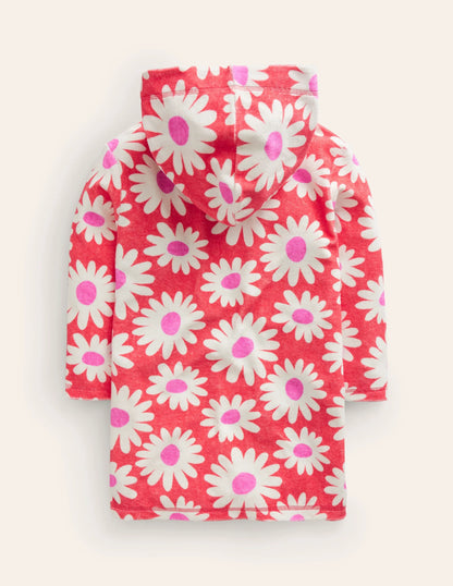 Towelling Throw-On-Cayenne Red Daisy