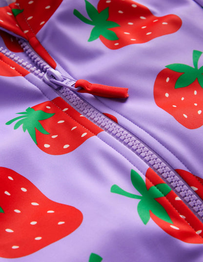 Long-sleeved Swimsuit-Violet Tulip Strawberries