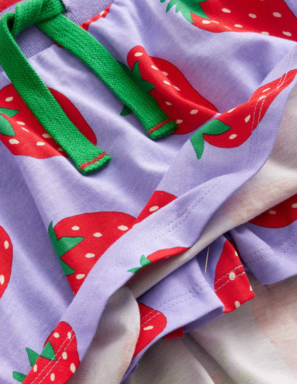 Printed Jersey Skort-Parma Violet Strawberries