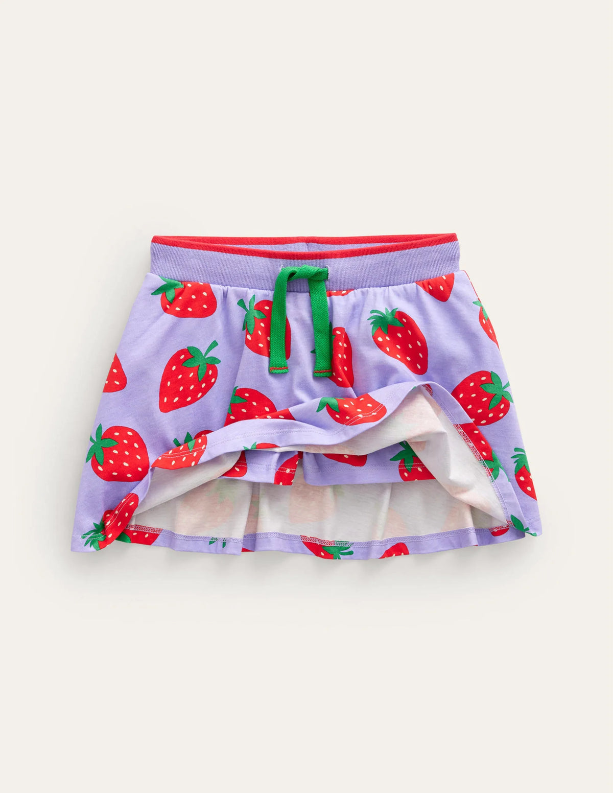 Printed Jersey Skort-Parma Violet Strawberries