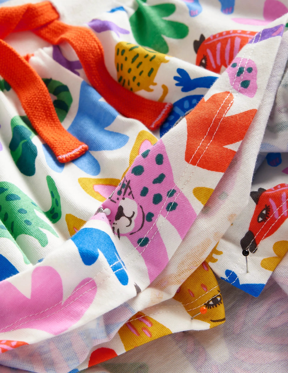 Printed Jersey Skort-Multi Safari Friends