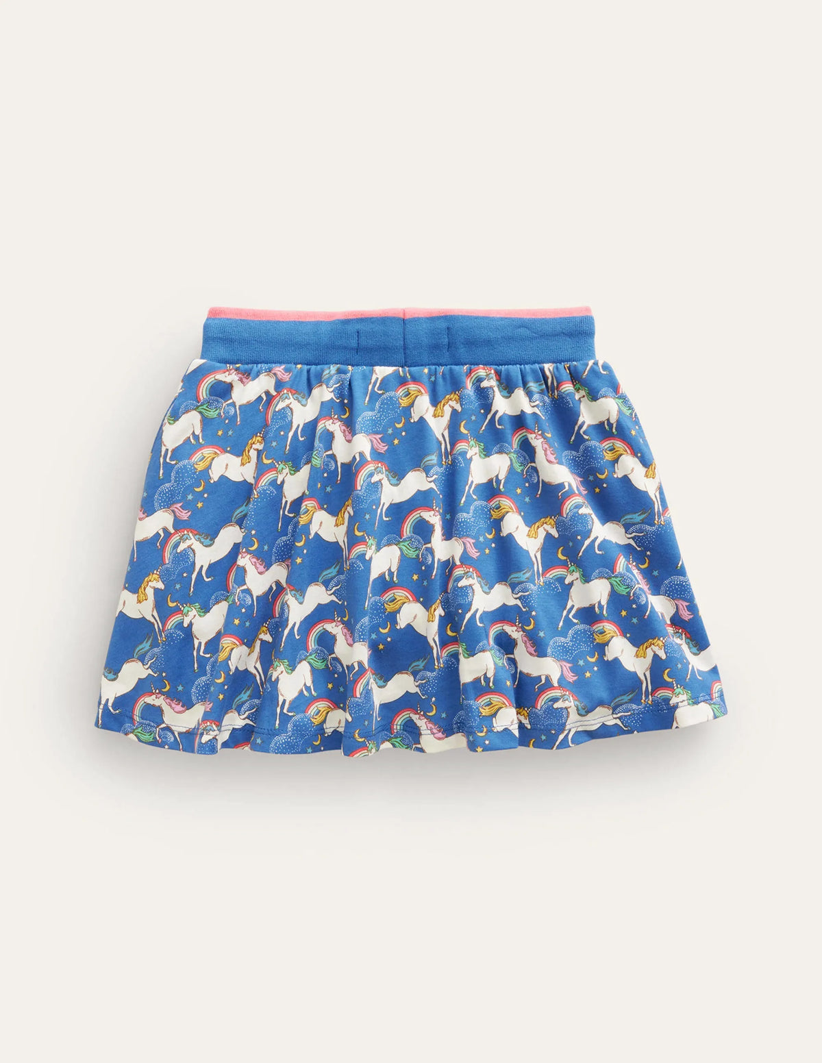 Printed Jersey Skort-Delft Blue Unicorn