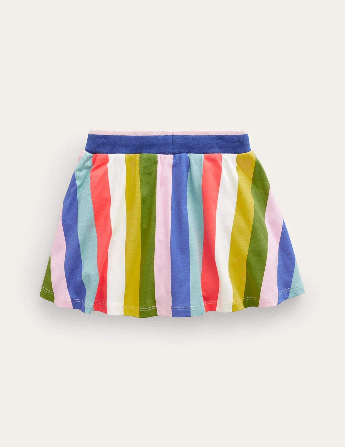 Printed Jersey Skort-Multi Rainbow Stripe