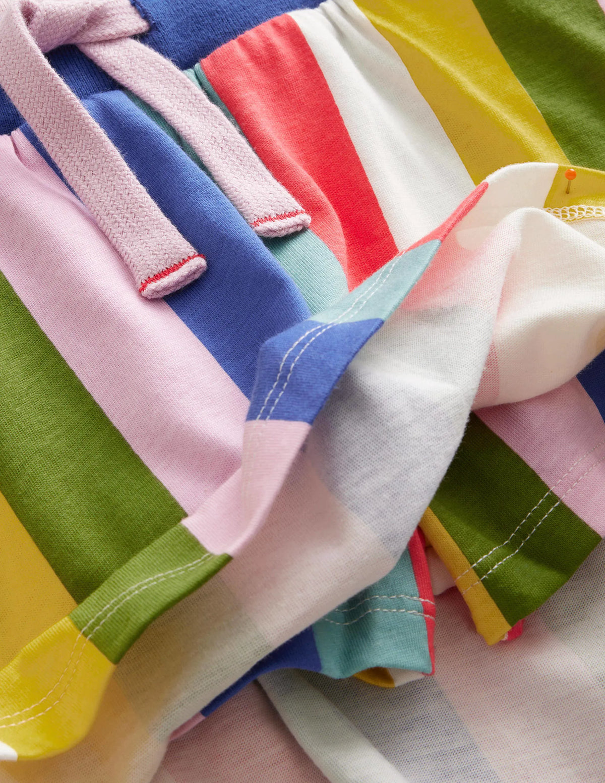 Printed Jersey Skort-Multi Rainbow Stripe