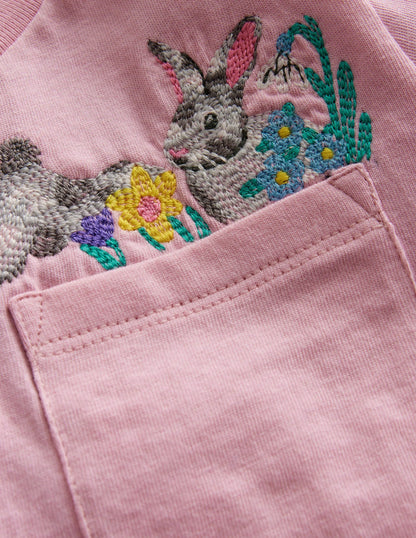 Peeping Pocket T-Shirt-Sweet Pea Pink