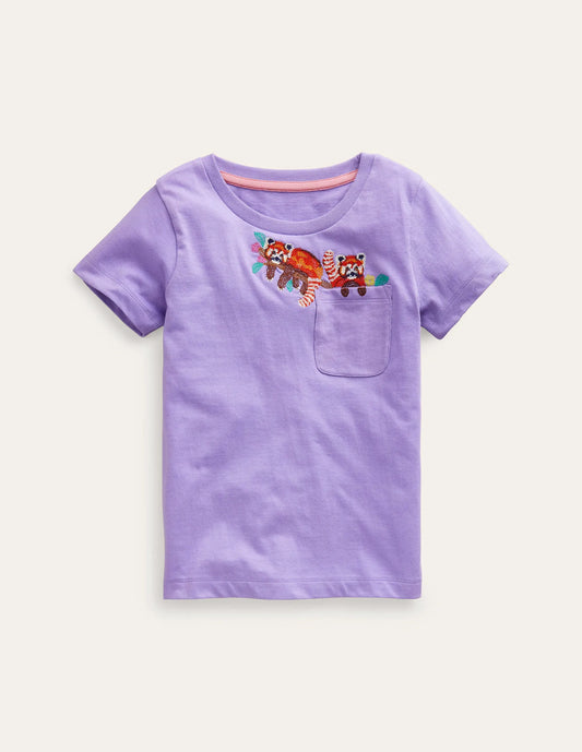 Peeping Pocket T-Shirt-Parma Violet Purple