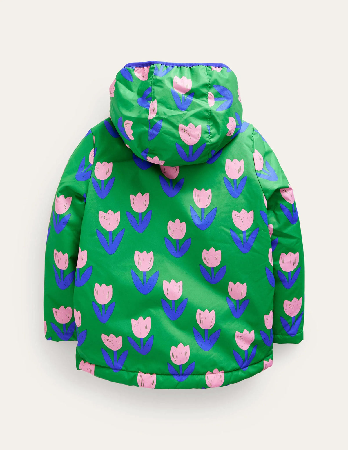 Jersey Lined Anorak-Runner Bean Green Tulips