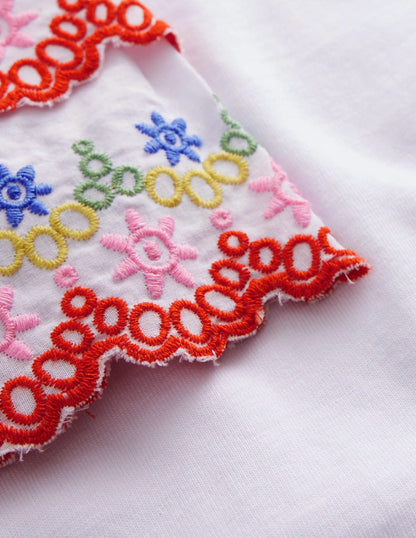 Broderie Mix T-shirt-Ivory/Multi