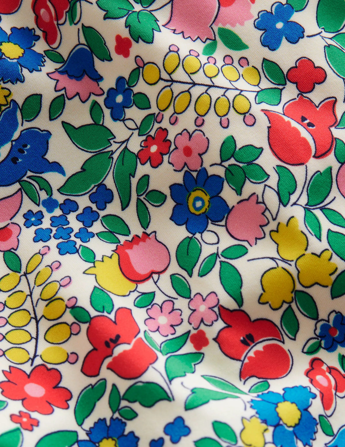 Printed Puff-sleeved Swimsuit-Multi Flowerbed