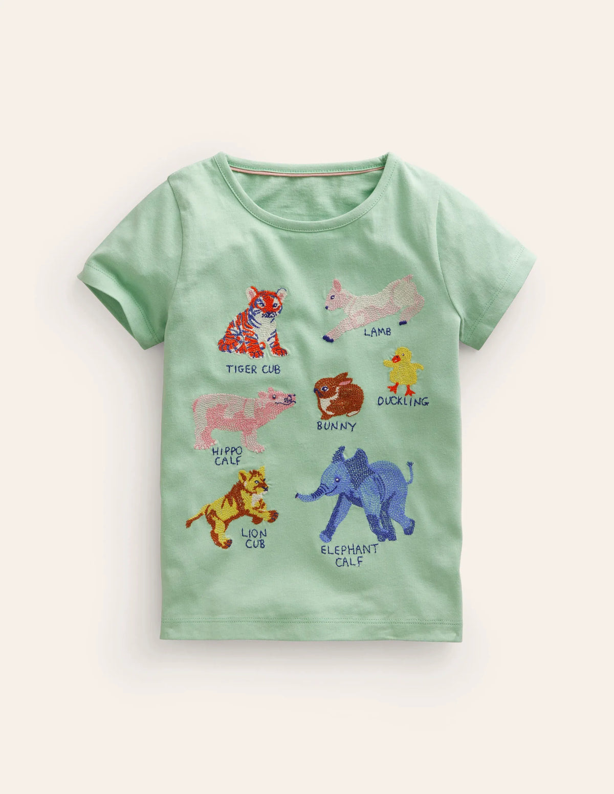 Superstitch Logo T-Shirt-Pistachio Green Animals