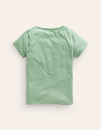 Superstitch Logo T-Shirt-Pistachio Green Animals