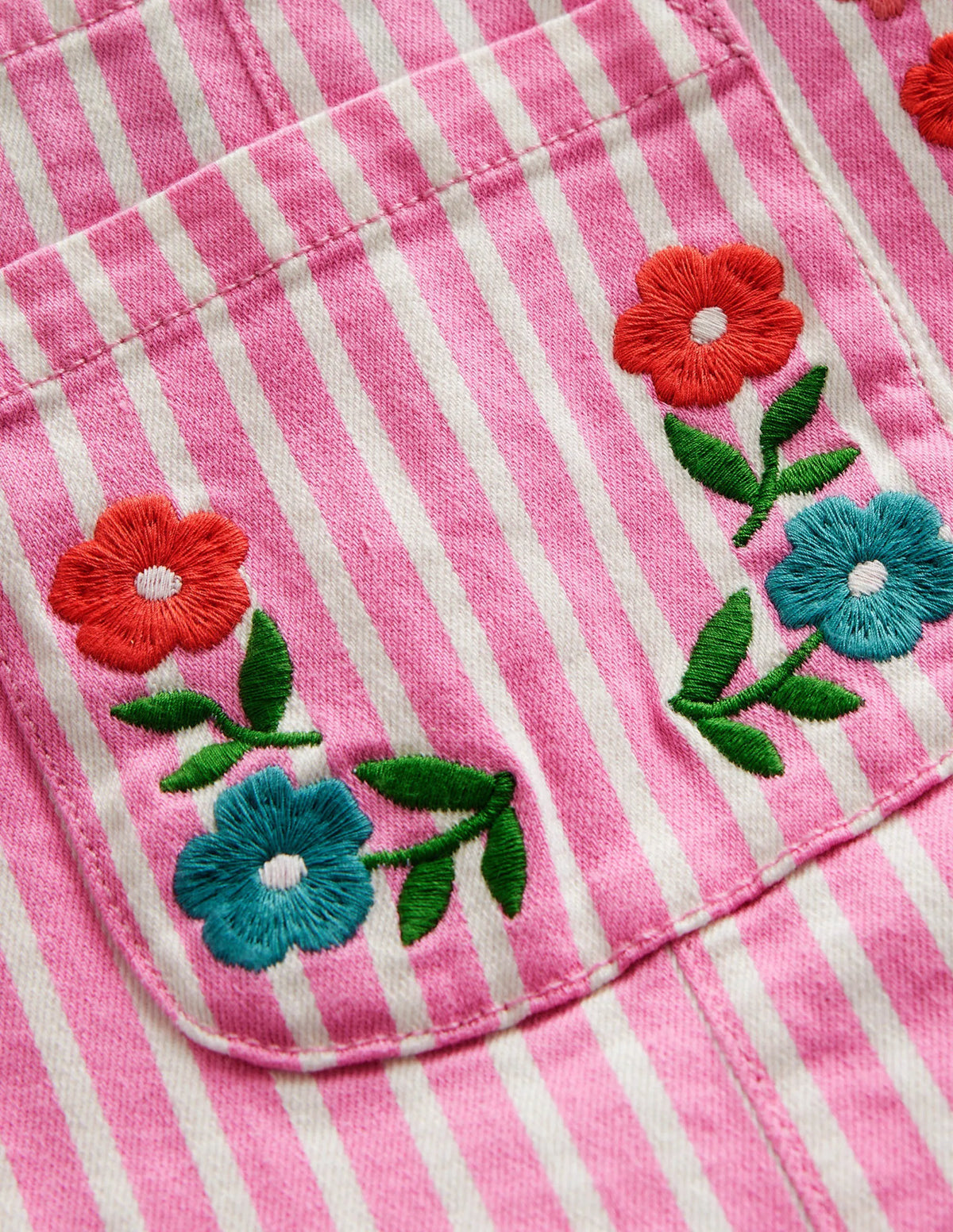 Relaxed Overalls-Pink / Ivory Stripe