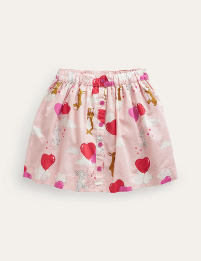 Pull On Twirly Skirt-Ballet Pink Love Bunnies