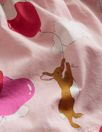 Pull On Twirly Skirt-Ballet Pink Love Bunnies