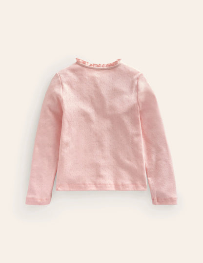 Pointelle Cardigan-Provence Dusty Pink