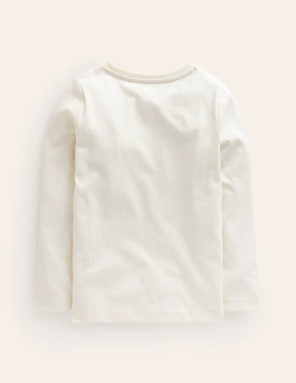 Metallic Logo T-shirt-Ivory Dolphin