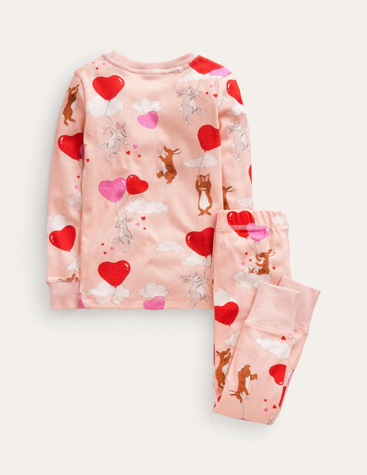 Snug Long John Pajamas-Ballet Pink Bunnies