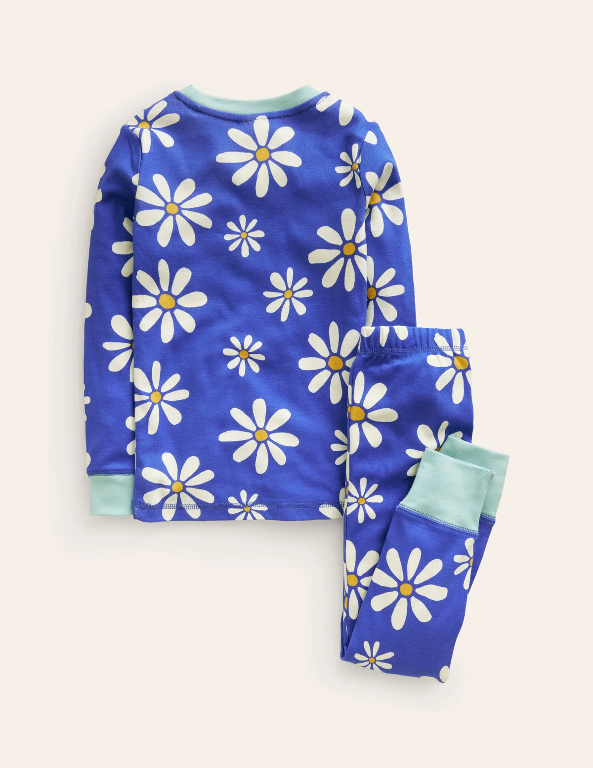 Snug Glow-In-The-Dark Pajamas-Sapphire Blue Daisies