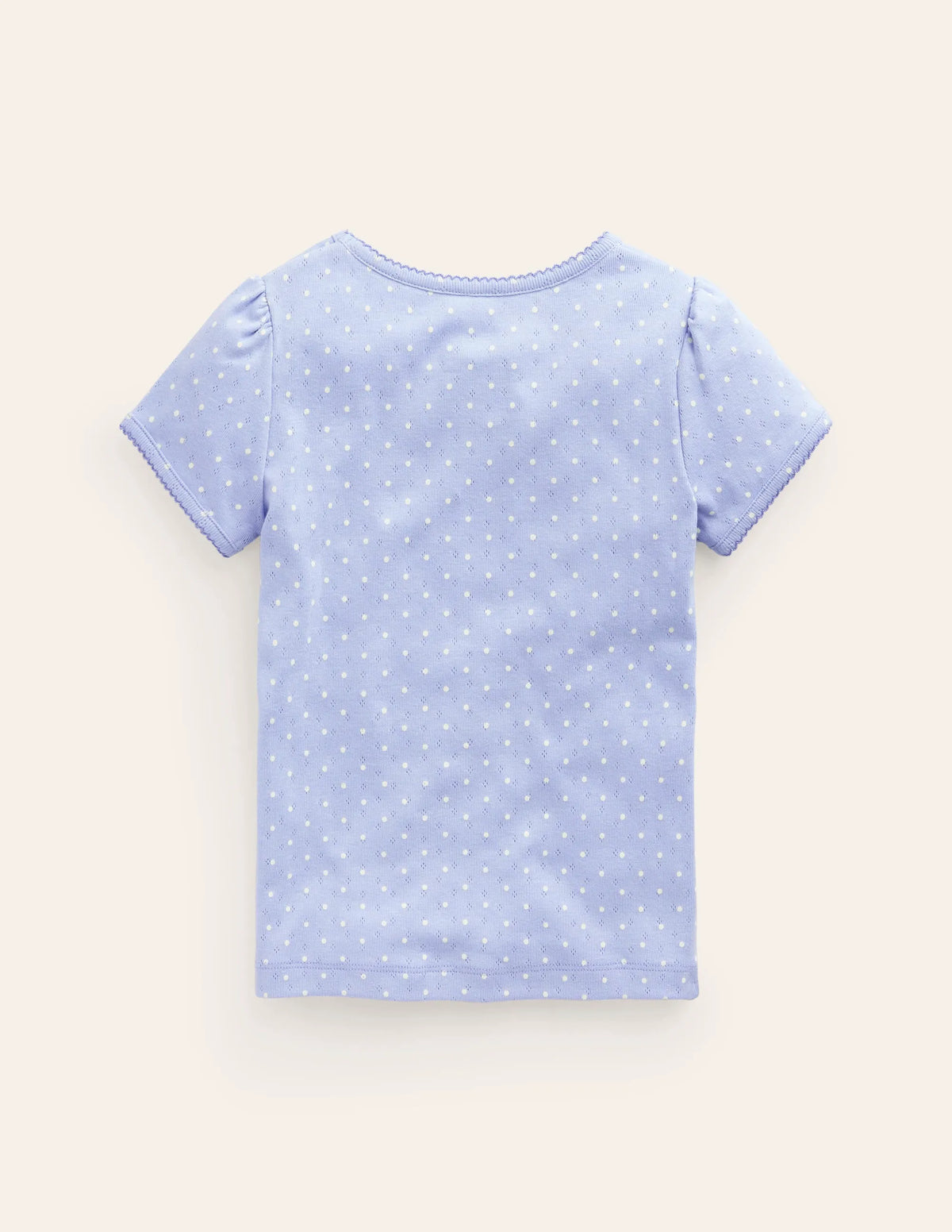 Short-sleeved Pointelle Top-Etoile Blue Spot