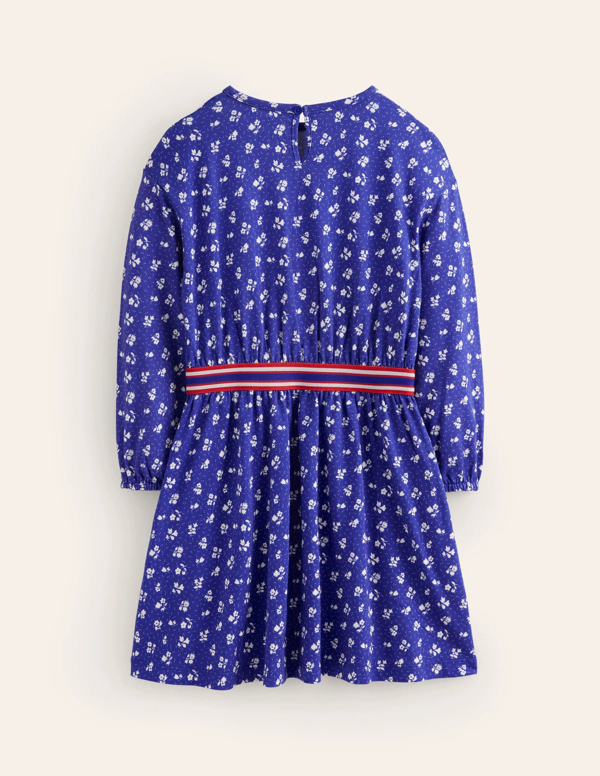 Blouson Sleeve Printed Dress-College Navy Spring