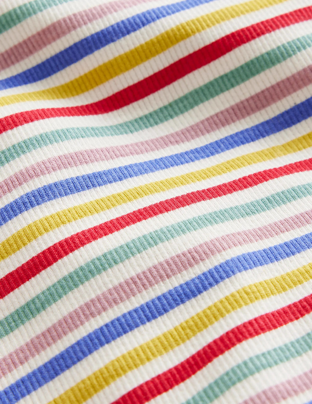 Ribbed Stripe T-Shirt-Ivory/Bluejay Stripe
