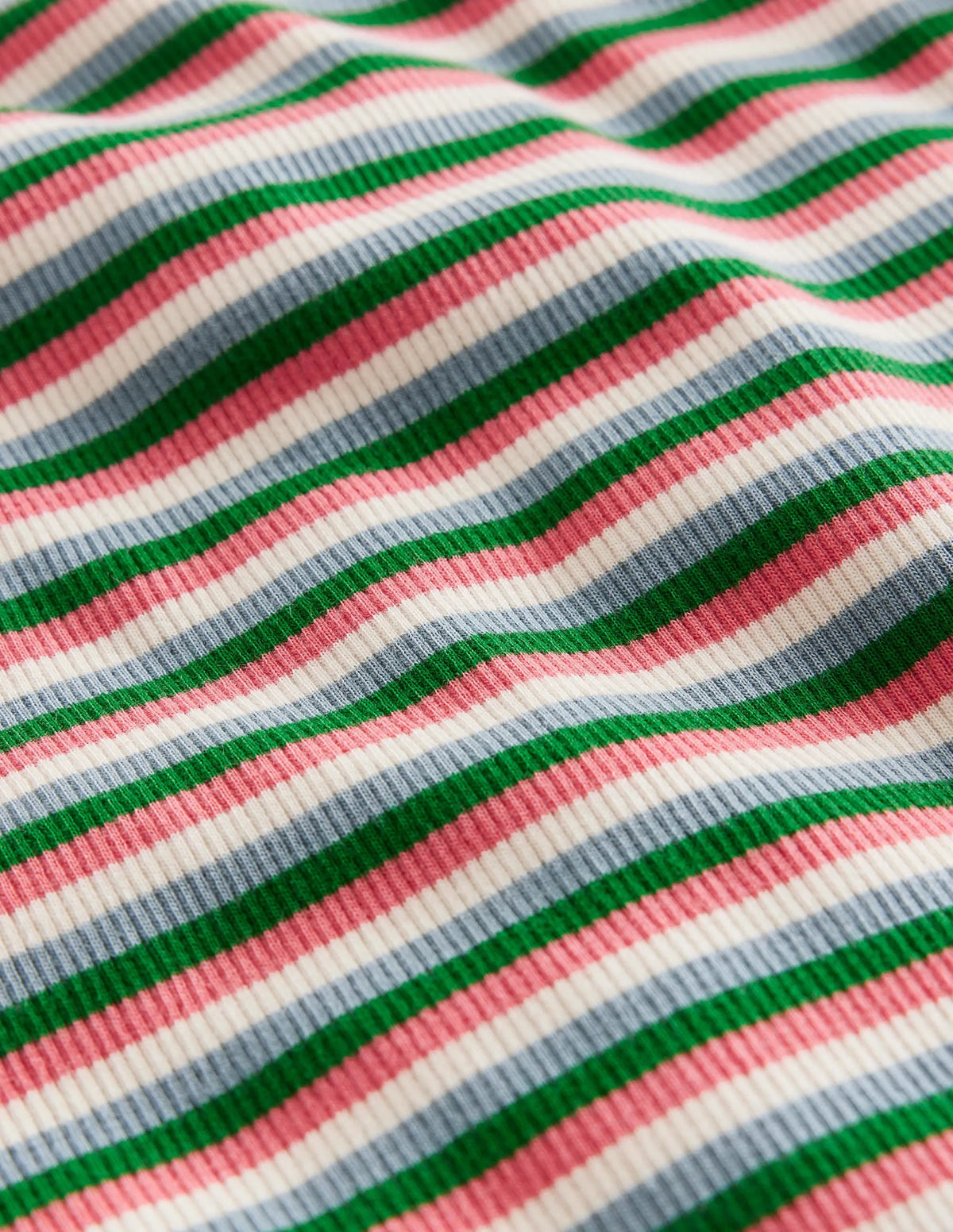 Ribbed Stripe T-Shirt-Pink/Green