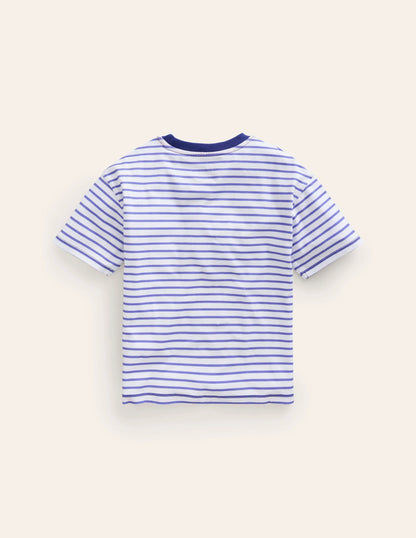 Boucle Relaxed T-shirt-Wisteria Blue/Ivory Heart