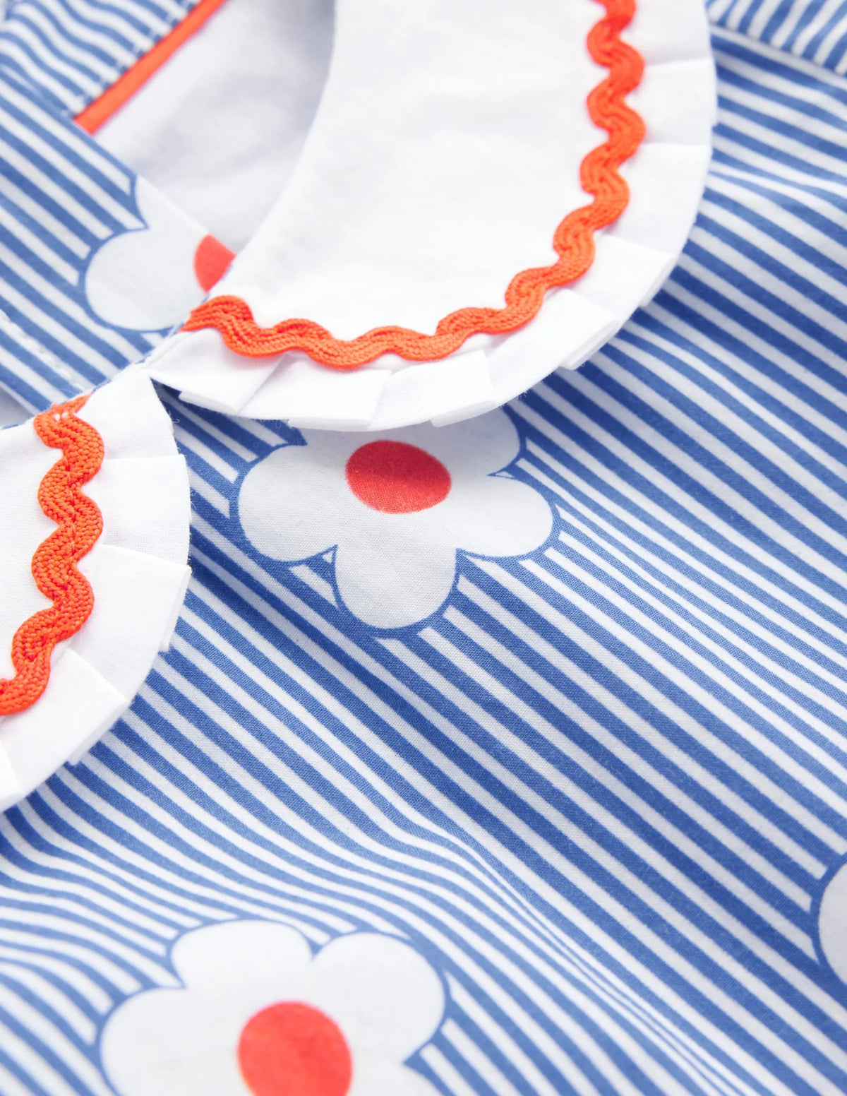Collared Sailor Dress-Bluejay Daisy Stripe