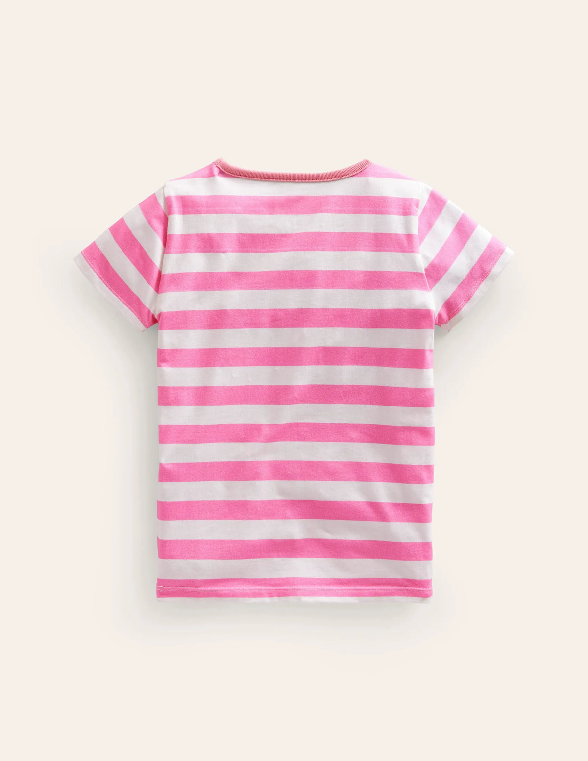 Short Sleeve Appliqué T-shirt-Cosmos Pink/Ivory Turtle