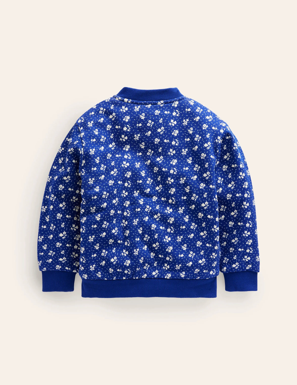 Borg Lined Jersey Bomber-Indigo Sprig Floral