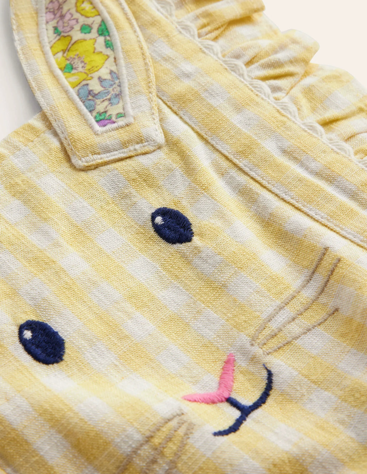 Charming Pinafore Dress-Honey / Ivory Stripe Bunny