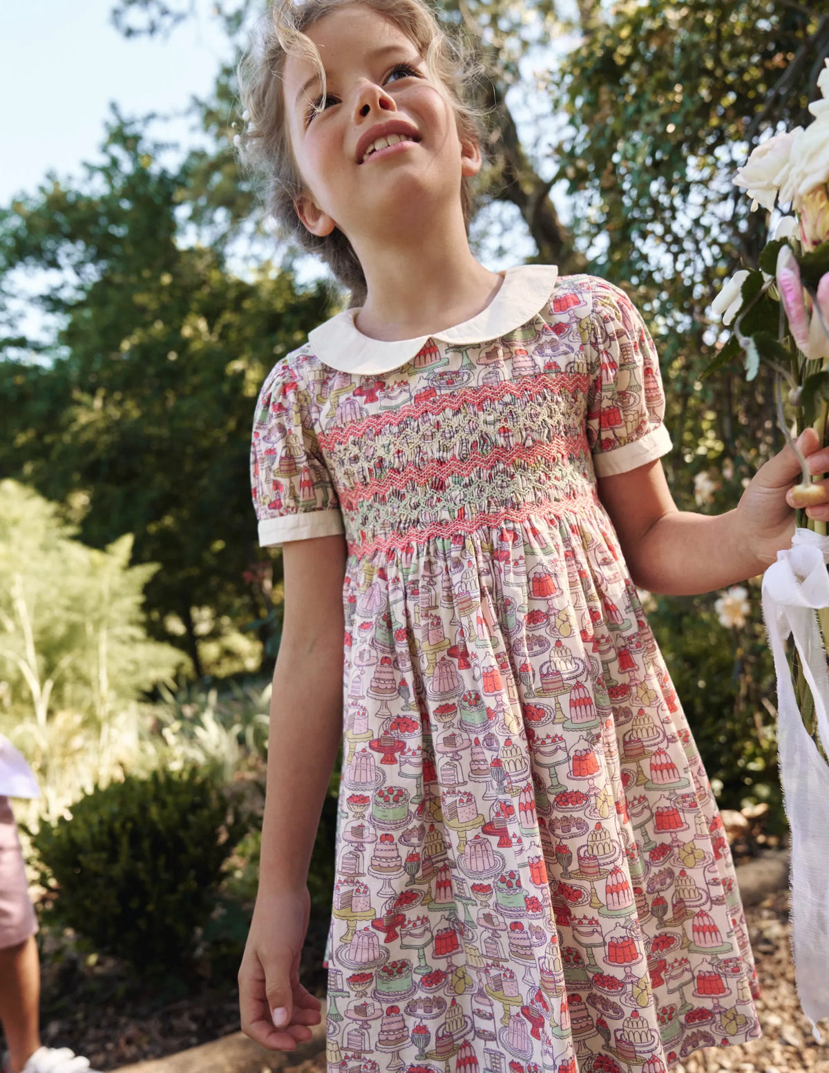 Nostalgic Occasion Smock Dress-Multi Sweet Treats