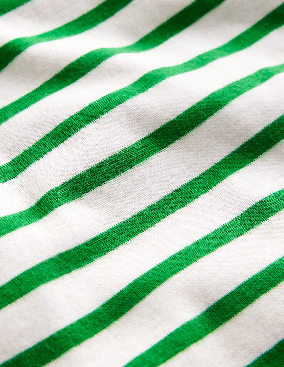 Striped Short John Pyjamas-Ivory/Green Breton